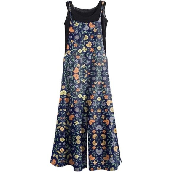 Women's Casual Loose Long Jumpsuits Jumpsuits-300 - Picture 1 of 4